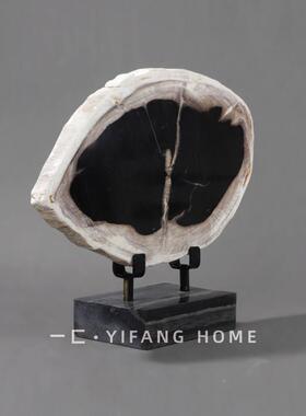 柜新中式玄关BL0333摆件装售楼处书房书饰柜天然电石摆件视柜饰品