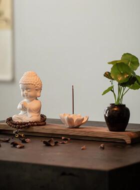 久JZ-YHX21白造中式瓷如来佛摆件创饰意家居品客厅桌陶瓷工面艺品