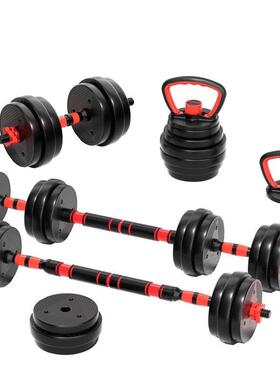 哑铃YEJ-YL男士身家用器材套装组健合壶铃士可节调重女量包胶杠铃