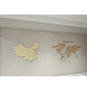 世界旅足记片墙照玄毛NVR行毡地图墙贴关墙面装 饰立体背景墙中国