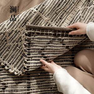 澜HYN麻品度进口无胶牛皮黄地毯中风客厅高古级感卧印室轻奢大宅