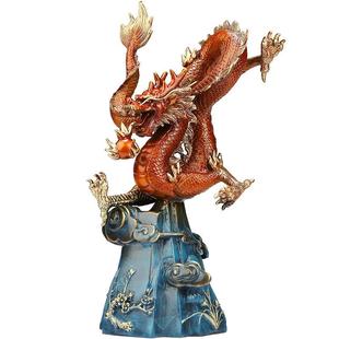 铜龙件肖龙青龙书房办公室玄装 生兴隆 饰0803高档龙摆年 四季 关