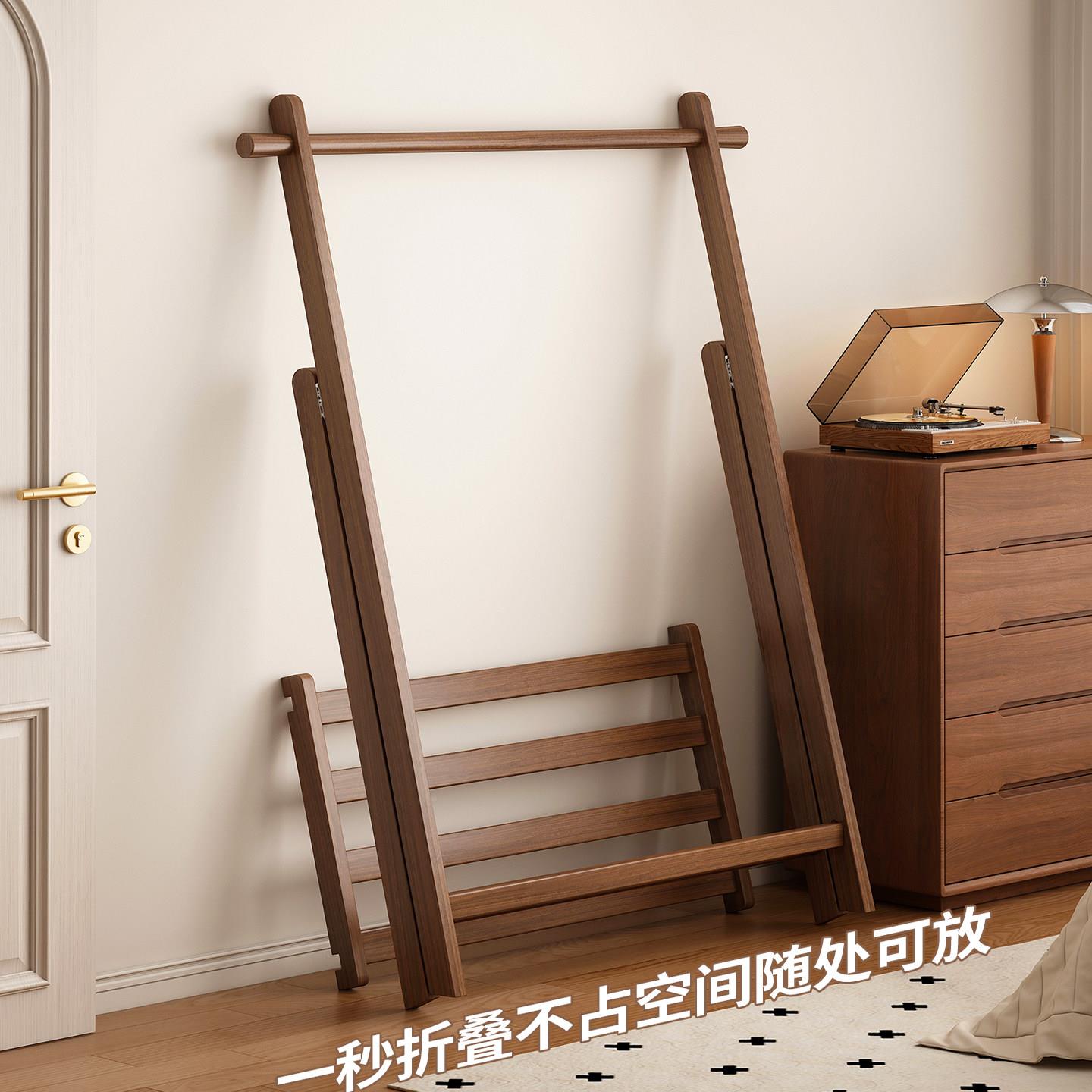 实木落地杆衣架帽立式卧室家用JMYSMYMJ双移动可折叠晾架2025新款