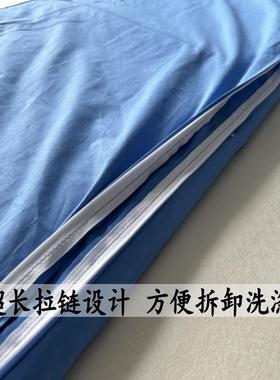 靠蓝色上舍下铺人床上三件套单宿蓝床单被罩VMY枕三套天蓝色学生