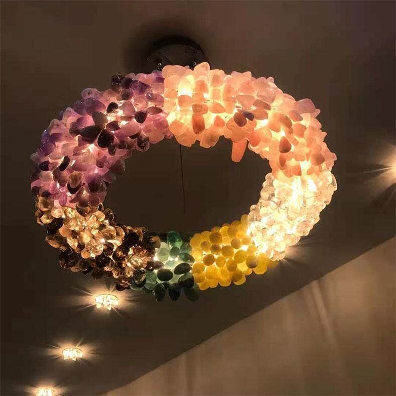 0气24新款天然水晶原石客2厅吊灯主SD5220灯简约餐室厅卧别墅高档