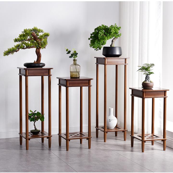 中式花架置物架落地家用室内客厅盆栽花几实木盆景摆件架2023新款