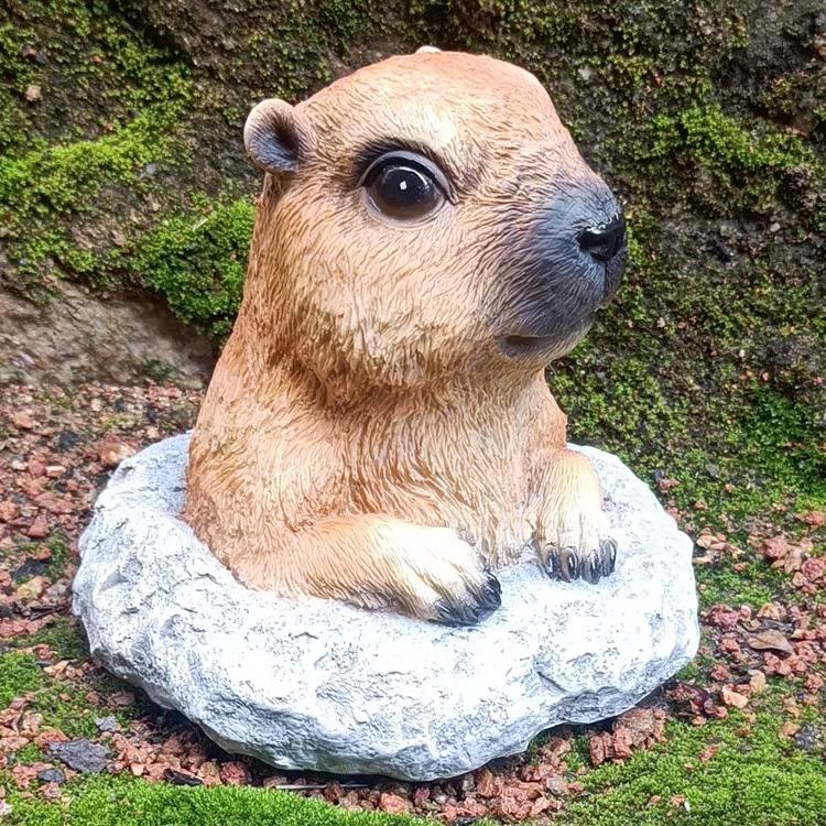 户外花园装饰摆件仿真动物土拨鼠庭院幼儿园园林露台草坪造景布置