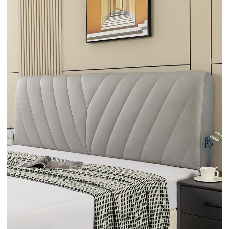 2025新款全包床头罩套皮木床靠背罩床头套软包保护套万能弧形防尘