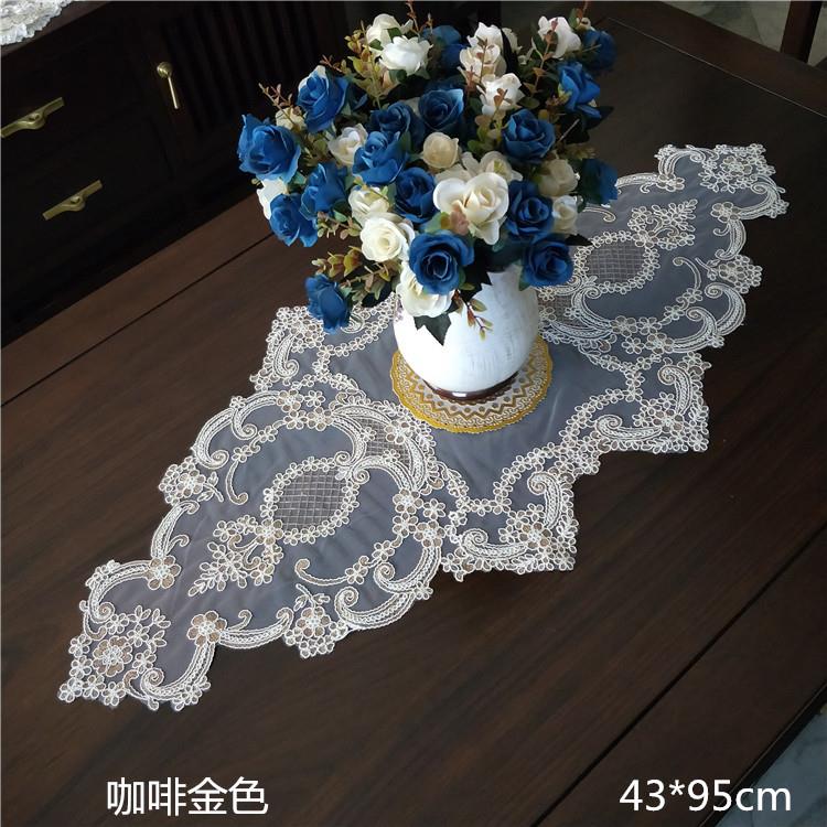 欧式蕾丝简约盖巾餐桌梳妆台空调多用盖巾防尘布美式桌旗田园桌布