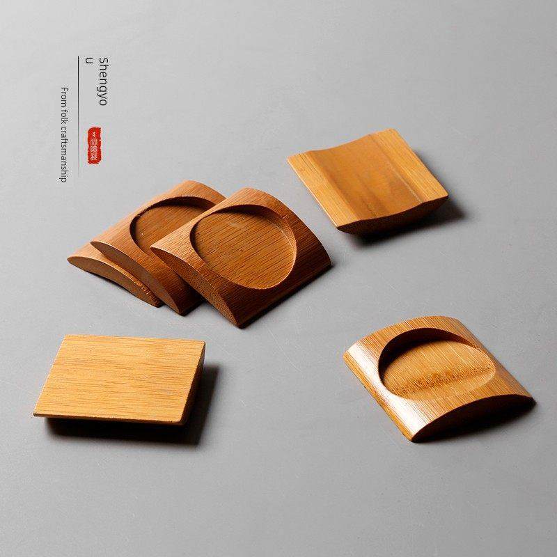 家用简易竹功夫茶具方形杯垫茶道备品小茶杯架套装防烫保温垫,餐饮具,茶道/零配,淘宝优惠券,粉丝福利购,淘宝优惠卷