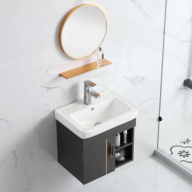 防水实木浴室柜组合洗手盆小户型卫生间洗漱台吊柜卫浴洗脸盆简约