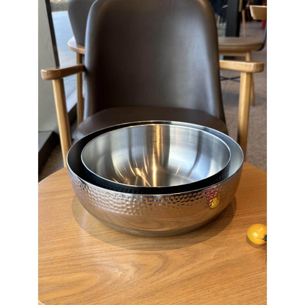 锻造锤打不锈钢加厚家用厨房鸡蛋和面条洗蔬菜火锅汤盆电磁炉明火,餐饮具,盆,淘宝优惠券,粉丝福利购,淘宝优惠卷