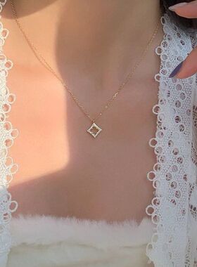 鑫葆康简约精致四叶草项链纯银