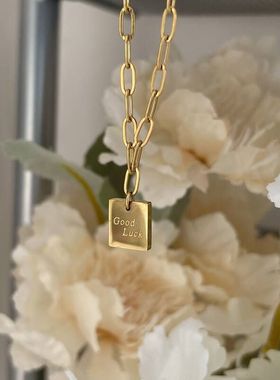 XBK女项链方牌幸运转运街头个性