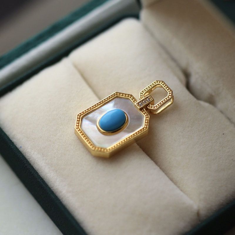 天然睡美人美松白贝母吊坠s925纯银镀18k金时尚百搭项链