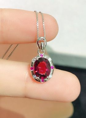 XBK石榴石椭圆镁吊坠韩天然空托