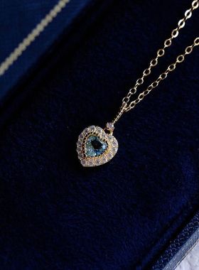 XBK设计小众逆项链镶钻信心爱心