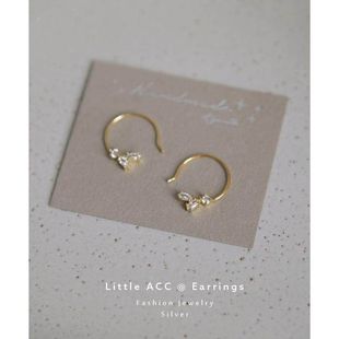 耳圈日系 半精致 XBK叶子月桂树耳环Littl耳钩同款 唯美Acc6