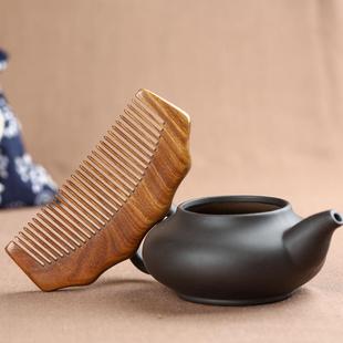 绿檀木梳家用脱发儿童小号木头梳子随身便携檀香木女孩防 天然正品