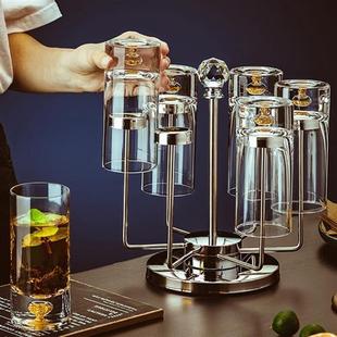 家用轻奢泡茶杯绿茶杯办公室客厅喝水杯子 耐热水晶玻璃杯套装