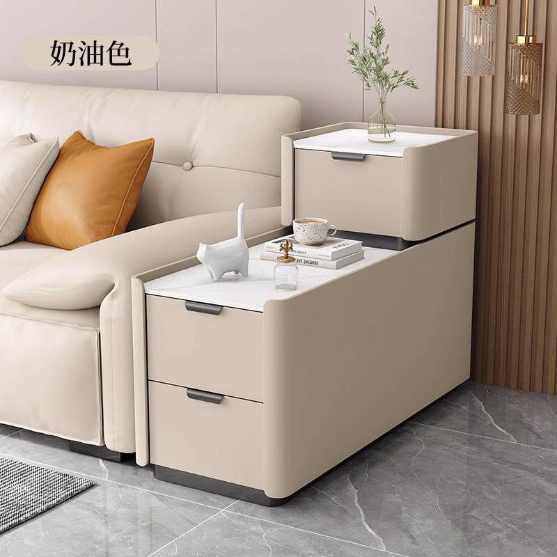落地沙发边柜现代简约小型实木夹缝侧边柜轻奢高级感家用客厅边几