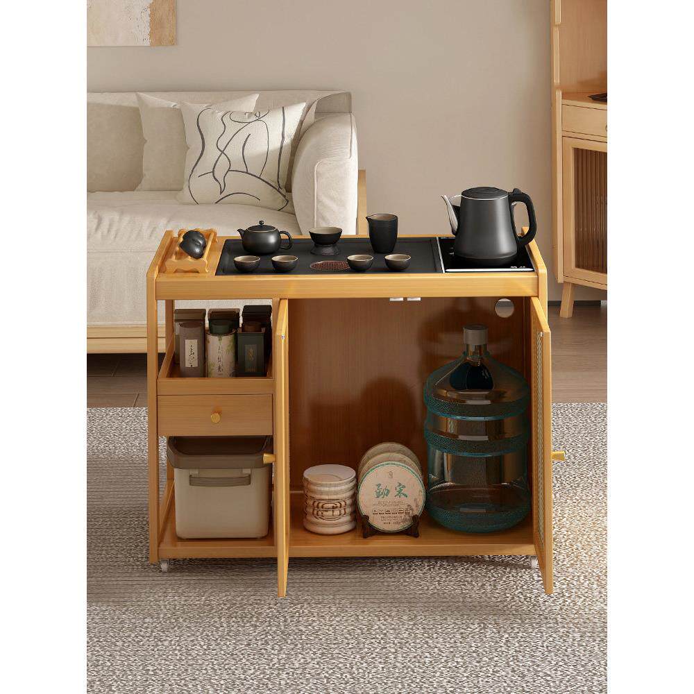 茶几客厅家用茶桌烧水壶一体嵌入式茶台可移动沙发边几小户型边柜