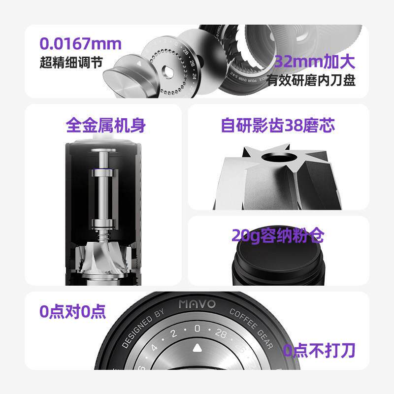 MAVO杖影手摇磨豆机 咖啡豆研磨机 手磨咖啡机磨咖啡豆粉器图片