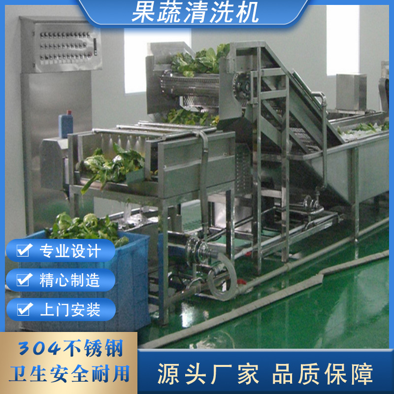 全自动瓜果蔬菜清洗机 商用净菜清洗流水线  气泡洗菜机