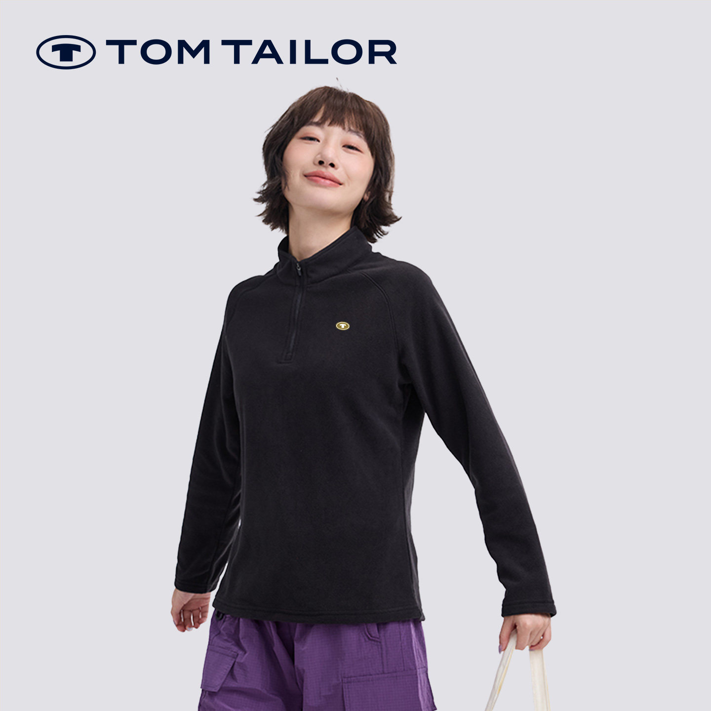 汤姆泰勒秋冬加绒长袖抓绒卫衣女