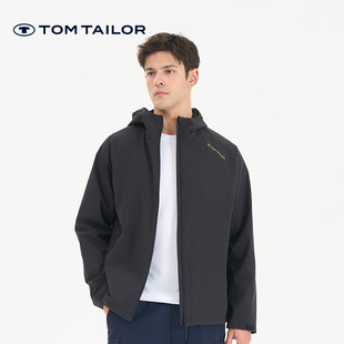 TOM TAILOR休闲风衣男新款秋冬长袖轻薄防风户外运动连帽日常外套