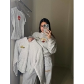 小众贝果苹果汽车印花开衫 美式 复古 拉链外套加绒圆领卫衣女上衣