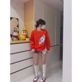 顽季 果 可爱趣味卡通印花圆领宽松休闲百搭百搭韩系卫衣女上衣秋