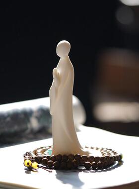 德化白瓷创意无相佛禅意摆件家居客厅茶室博古架茶道茶空间装饰品