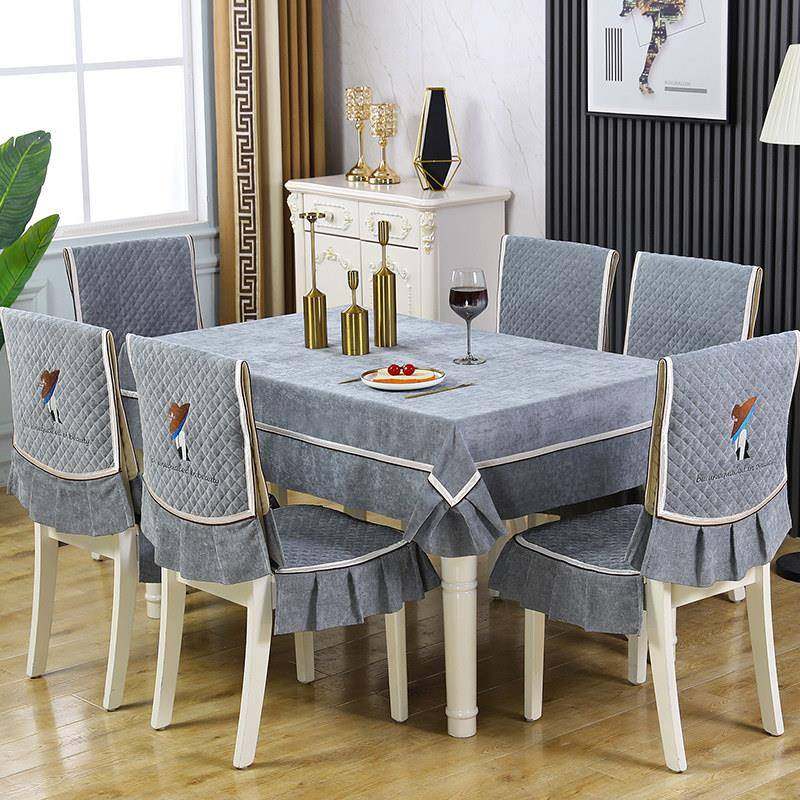 餐桌布椅套椅垫套装茶几桌布布艺长方形椅子套罩简约现代家用定制