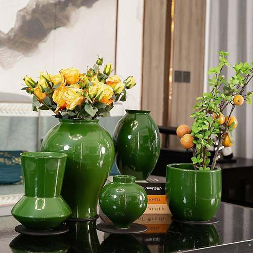 景德镇干花居家装饰摆件陶瓷花瓶客厅桌面电视柜花插北欧风装饰品