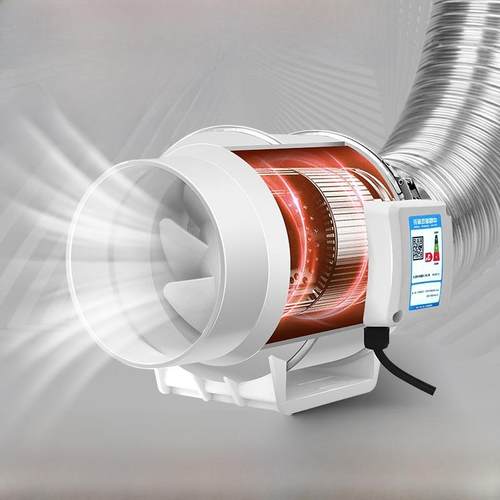 管道抽风机强力静音斜流增压排风扇家用卫生间换气扇厨房油烟排气