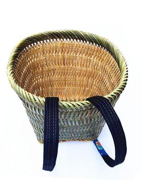 背篓竹制布背带家用农用建筑工地优质竹编背篼楠竹加固加密加大号