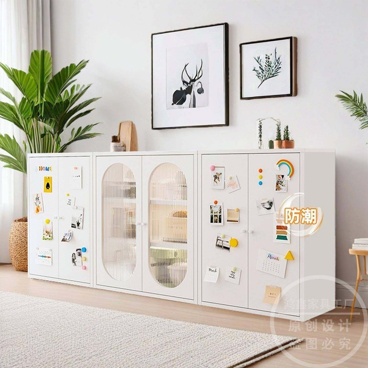 铁艺餐柜收纳柜家用铁皮柜客厅茶水柜厨房收纳柜钢制阳台杂物柜