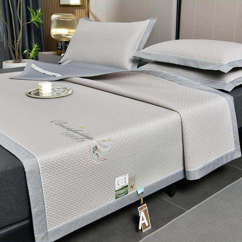 海门区博澜芬纺织品厂A类冷感豆豆席加密凉感冰丝席可折叠机洗水