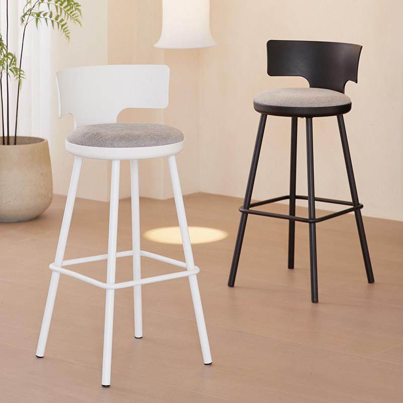 北欧简约高脚凳吧台椅创意网红酒吧椅奶茶店前台椅子餐椅靠背凳子