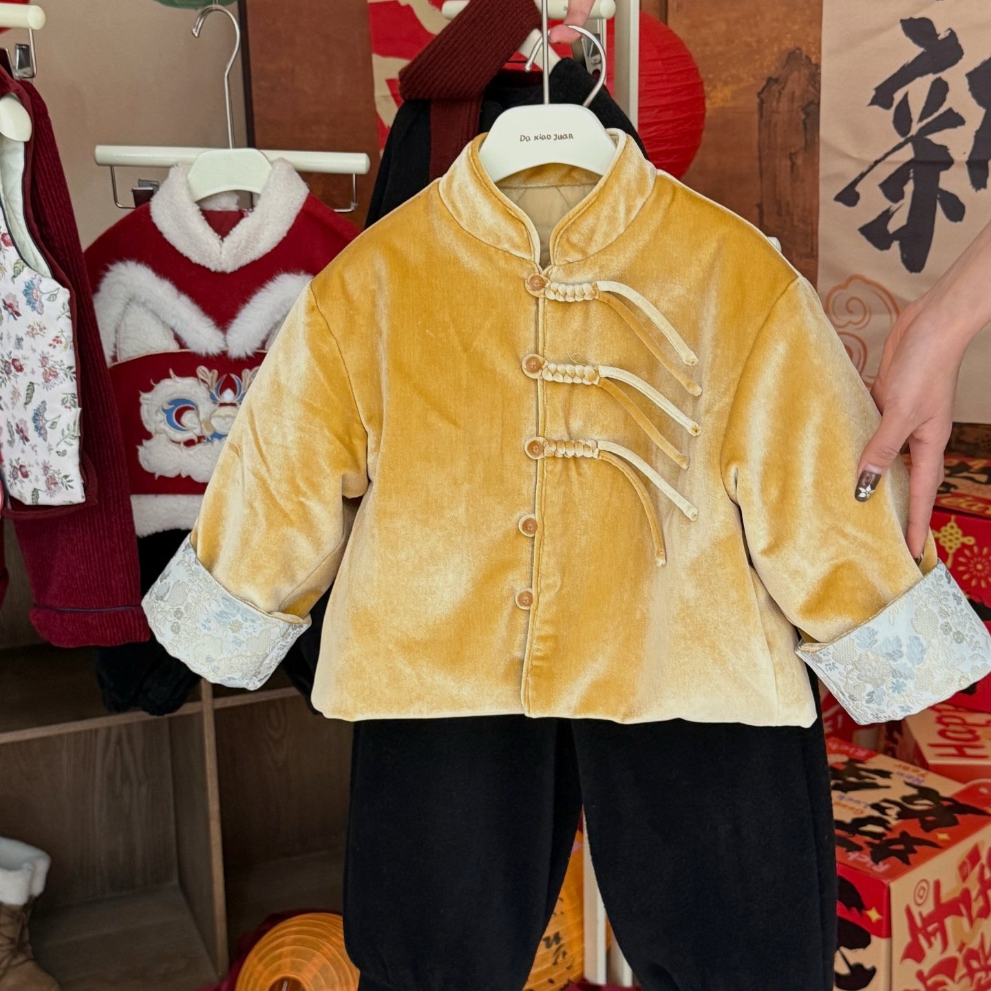 大小卷男童唐装拜年服儿童冬装红色喜庆过年男孩中国风新年外套,童装/婴儿装/亲子装,唐装,淘宝优惠券,粉丝福利购,淘宝优惠卷