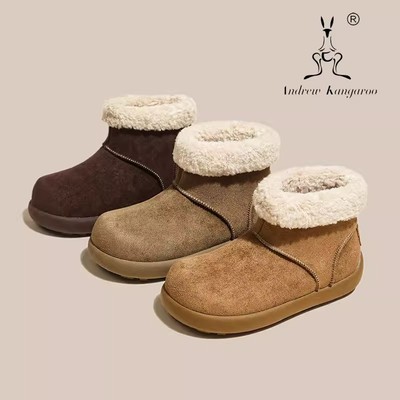 Andrew Kangaroo意大利正品安德鲁袋鼠毛毛雪地靴明星代言