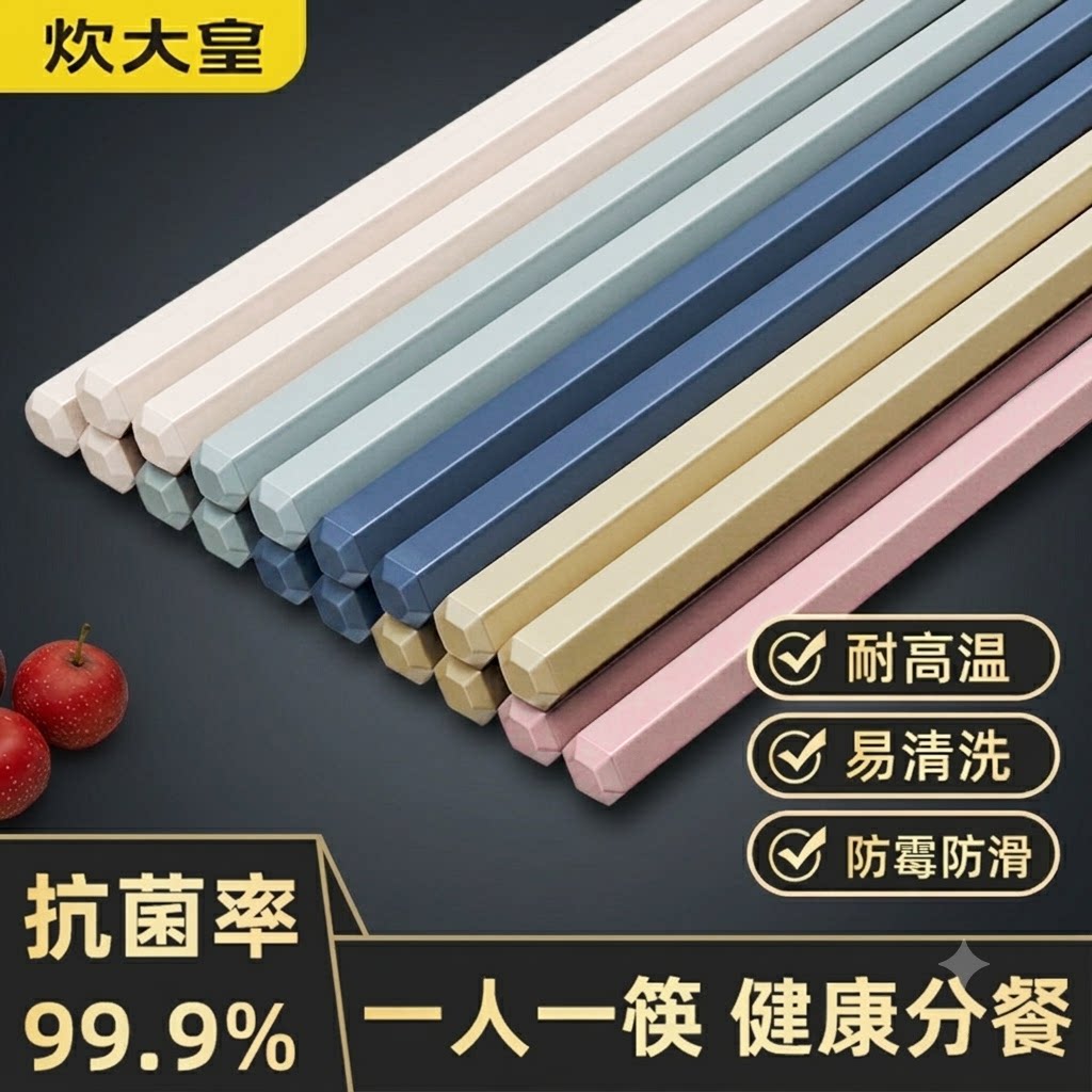 炊大皇合金筷子抗菌防霉防滑