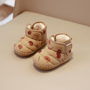 0一1岁到12个月加绒加厚雪地靴男女宝宝软底保暖鞋 棉鞋 冬季 婴儿鞋