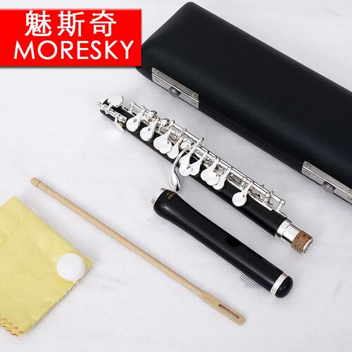 乌木短笛 C调合i成木短笛 胶木短笛乐器白铜镀银按键魅斯奇MORESK