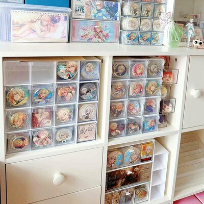 谷子痛柜收纳盒吃l谷人好物桌面展示架亚克力整理盒徽章吧唧整理