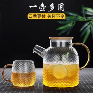 家用冷水壶防爆耐热高温凉水壶玻璃凉开水杯子大容量果汁扎壶套装