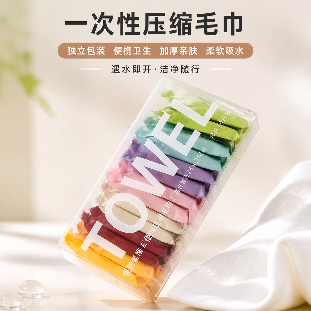 一次性压缩毛巾旅行装纯棉