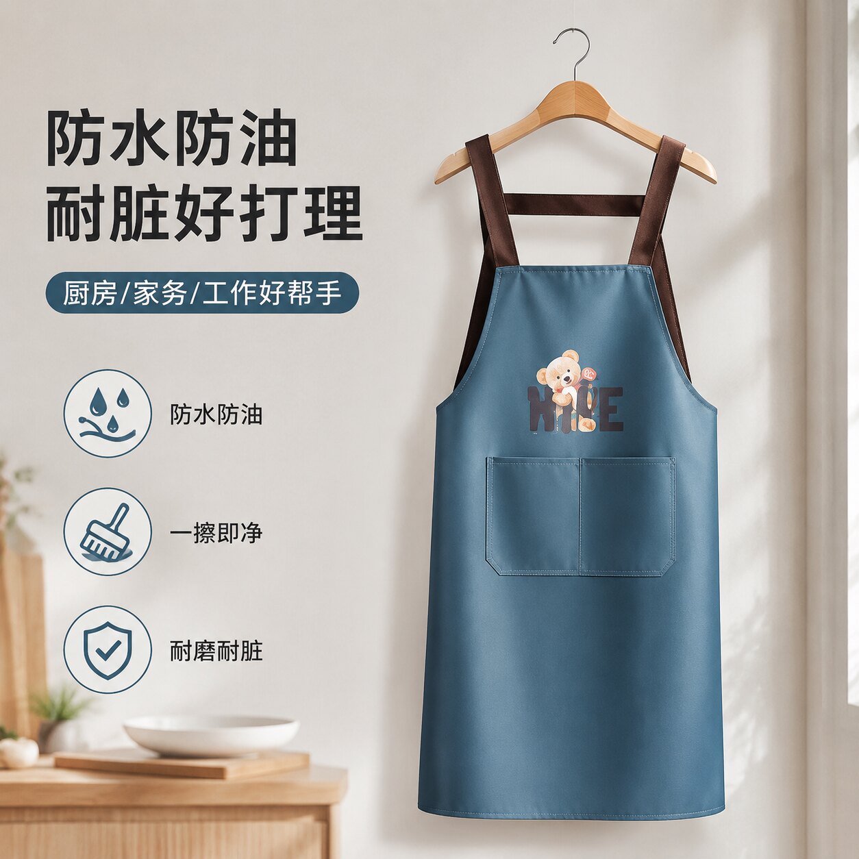 防水防油厨房背带围裙