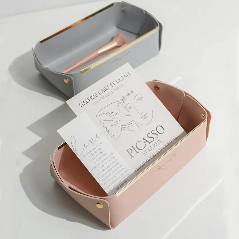 北欧轻奢风收纳盒桌面茶几门口玄关遥控器钥匙杂物收纳筐皮革摆件,收纳整理,桌面收纳盒,淘宝优惠券,粉丝福利购,淘宝优惠卷